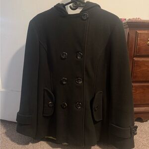 Steve Madden Dark Green Double-Breasted Peacoat